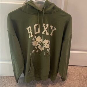 Roxy Olive Hoodie with Floral Design